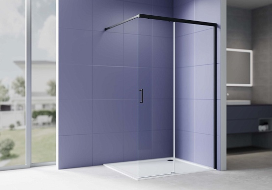 Душ.перегородка 120см Walk in Aquatek AQ.WISL.120.1BL черн.
