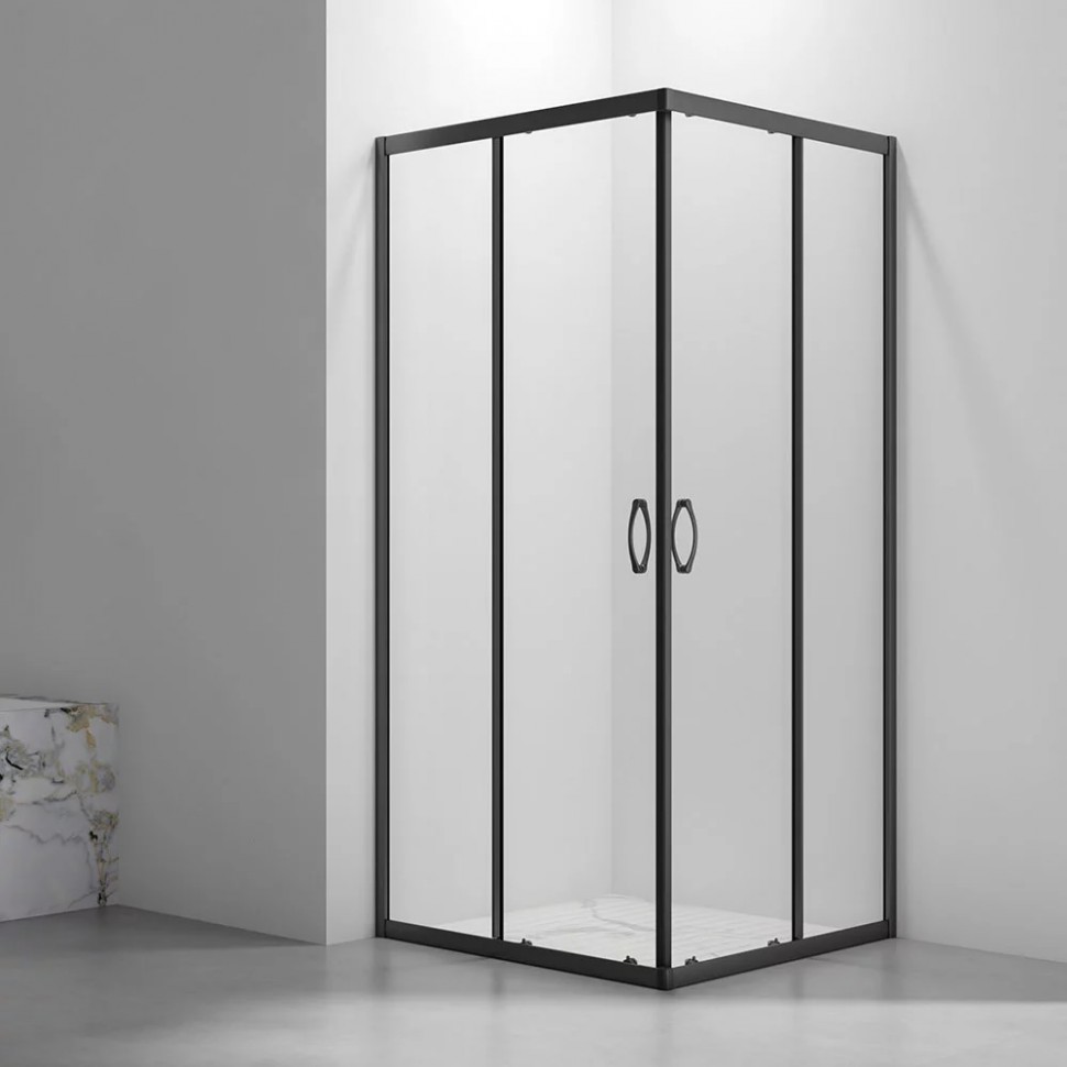 Душевой уголок Veconi 90*90 RV-101B(RV101B-90-01-C4) черный 4мм